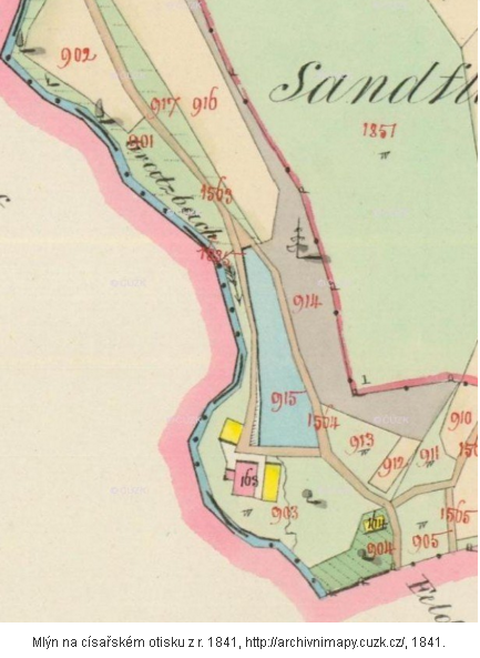Ml�n na c�sa�sk�m otisku z r. 1841