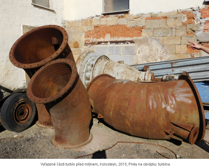 Vy�azen� ��sti turb�n p�ed ml�nem, Kolssteyn, 2015; Prvky na obr�zku, turb�na